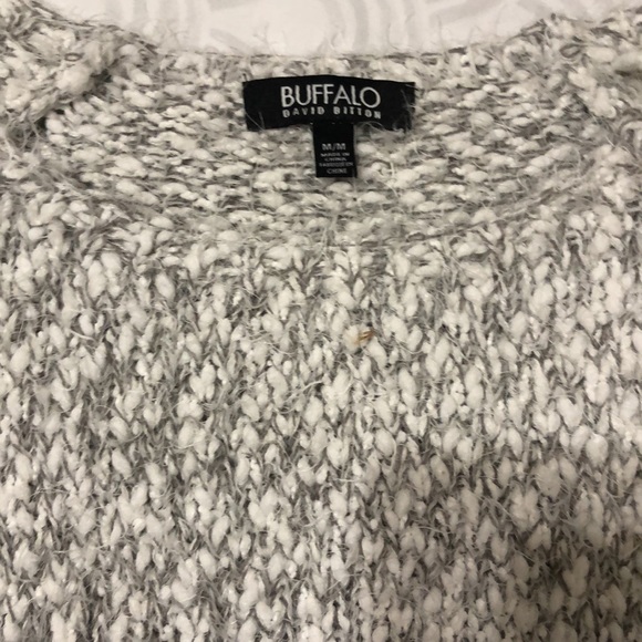 Buffalo fuzzy grey&white sweater. - Picture 2 of 4